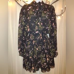 Floral Chiffon Dress/Tunic Vintage Style Cottagecore